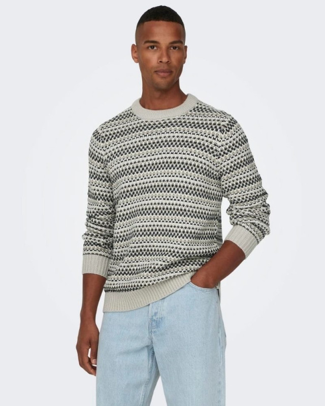 Pull en maille Musa ONLY & SONS Beige