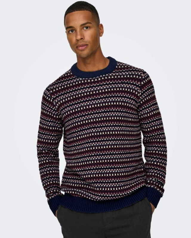 Pull en maille Musa ONLY & SONS Marine