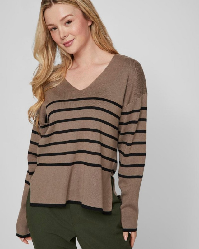 Pull rayé Ostria VILA Taupe