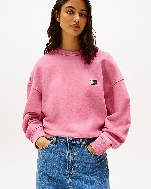 Sweat TOMMY JEANS pink crush htr